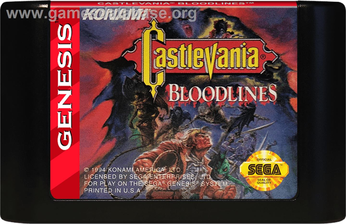 Castlevania Bloodlines - Sega Genesis - Artwork - Cartridge