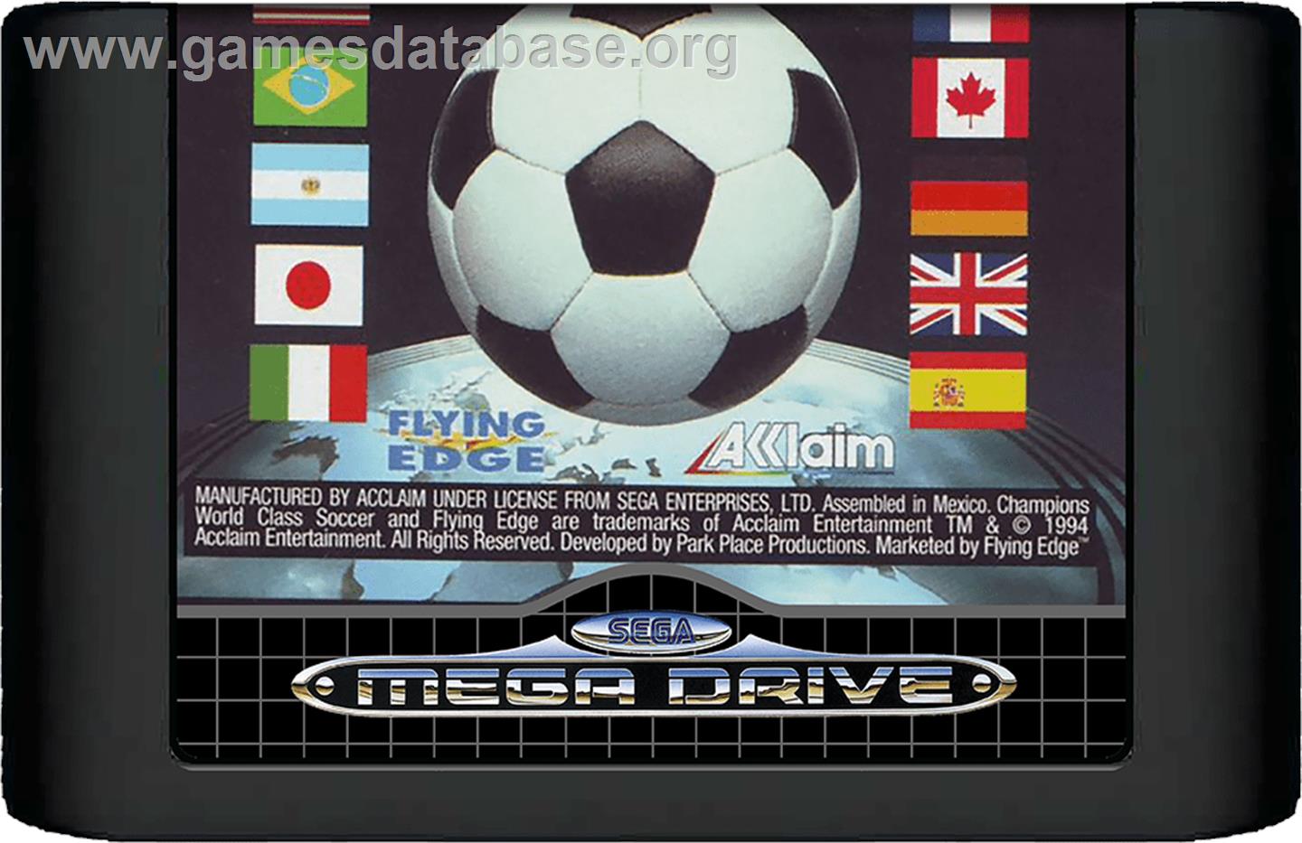 Champions World Class Soccer - Sega Genesis - Artwork - Cartridge
