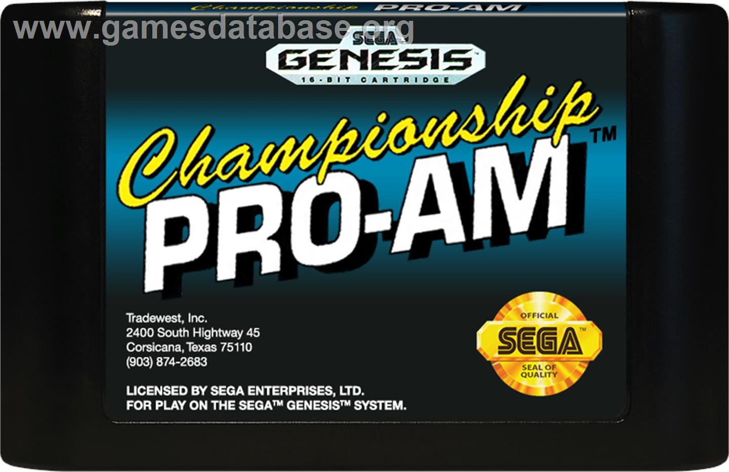 Championship Pro-am - Sega Genesis - Artwork - Cartridge
