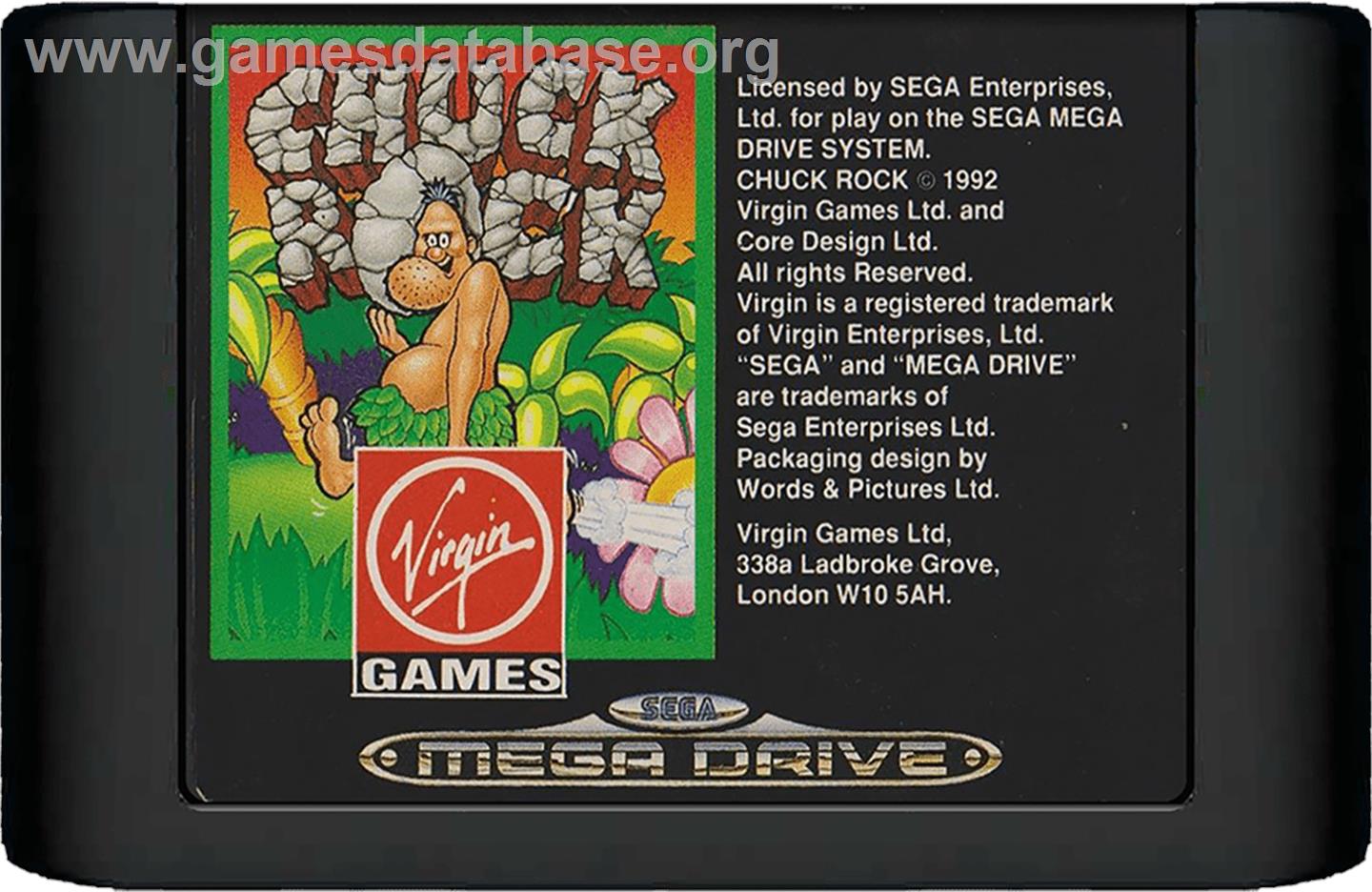 Chuck Rock - Sega Genesis - Artwork - Cartridge