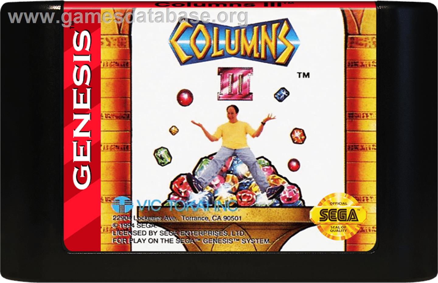 Columns III - Sega Genesis - Artwork - Cartridge