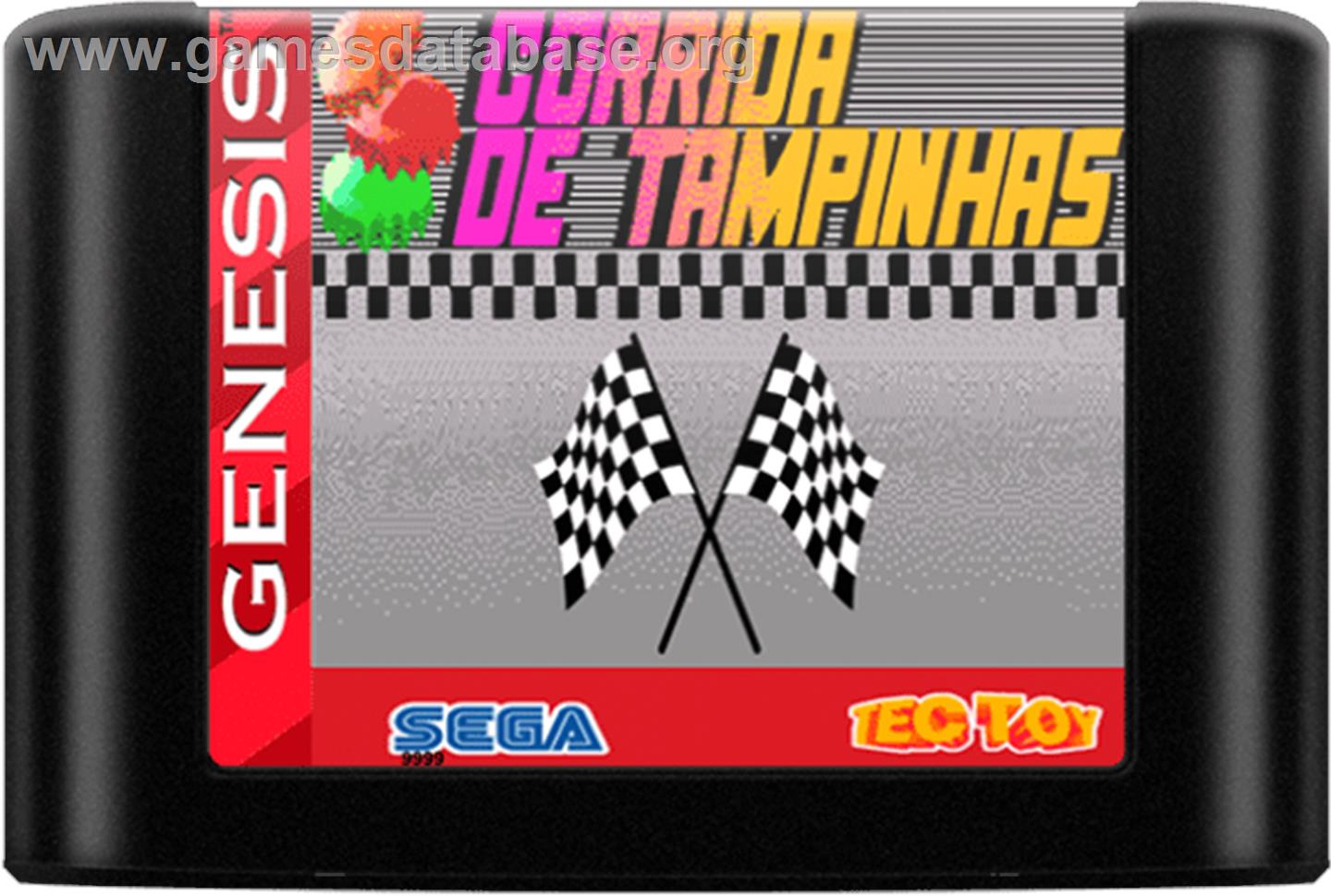 Corrida De Tampinhas - Sega Genesis - Artwork - Cartridge