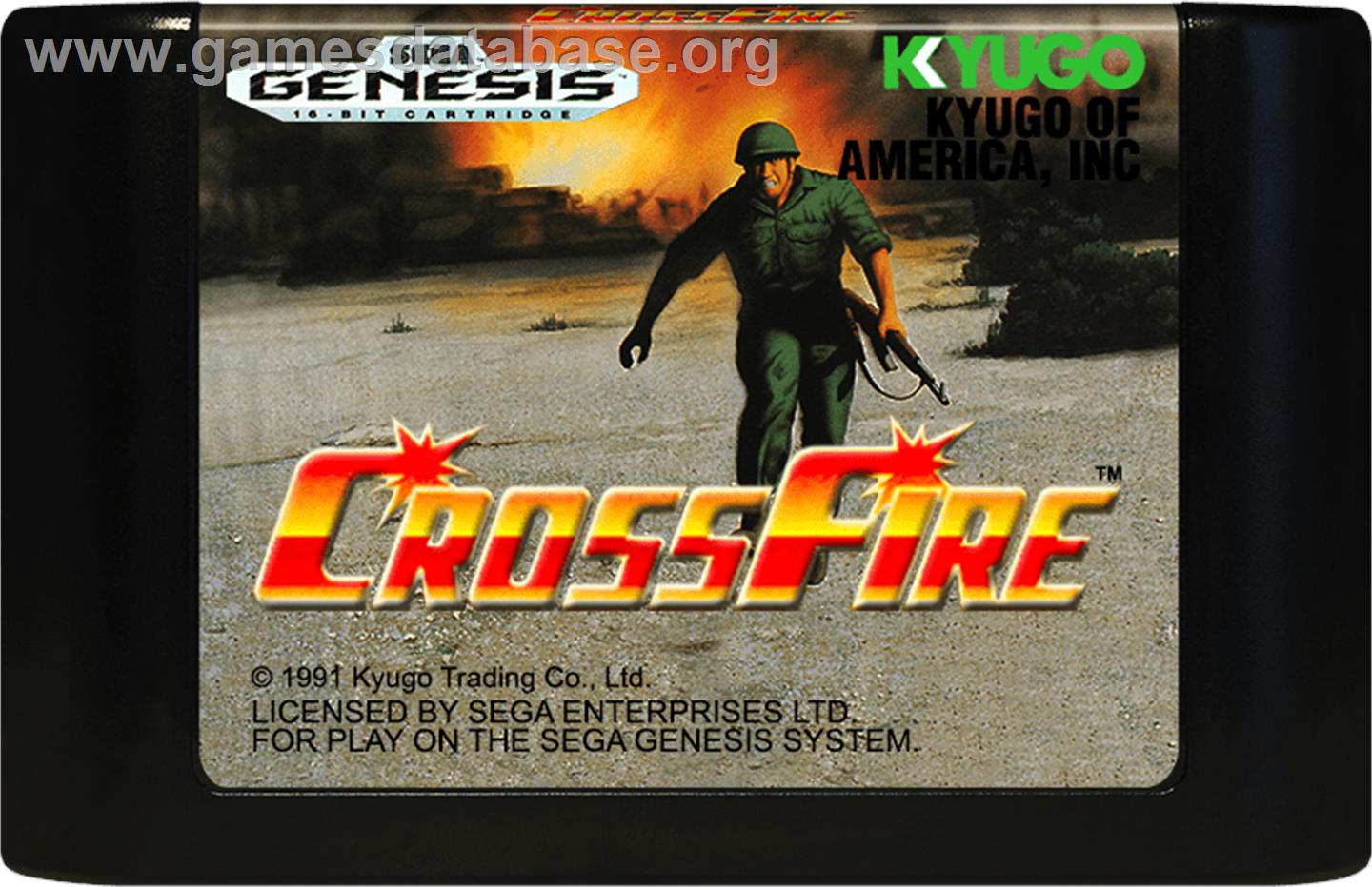 CrossFire - Sega Genesis - Artwork - Cartridge