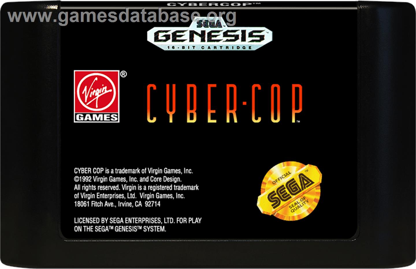 Cyber-Cop - Sega Genesis - Artwork - Cartridge