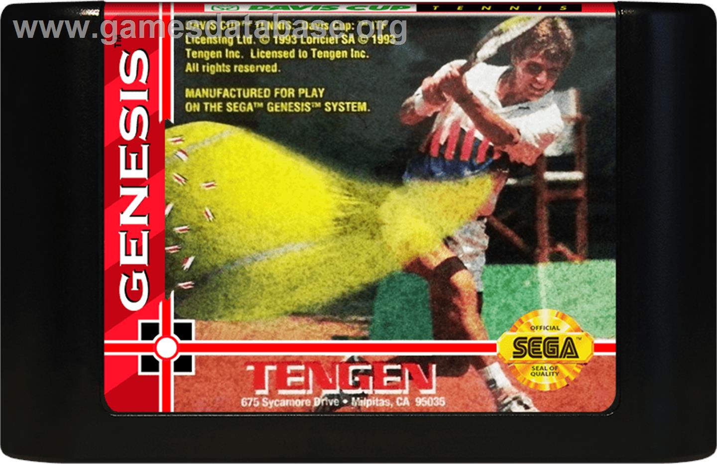 Davis Cup World Tour - Sega Genesis - Artwork - Cartridge