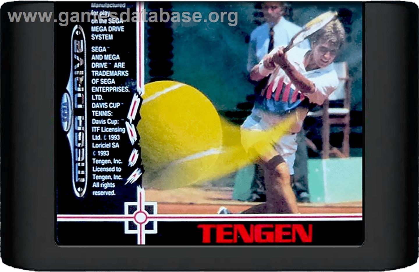 Davis Cup World Tour Tennis - Sega Genesis - Artwork - Cartridge