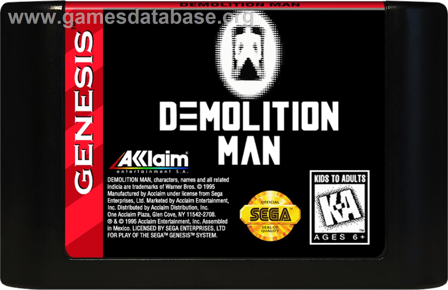 Demolition Man - Sega Genesis - Artwork - Cartridge