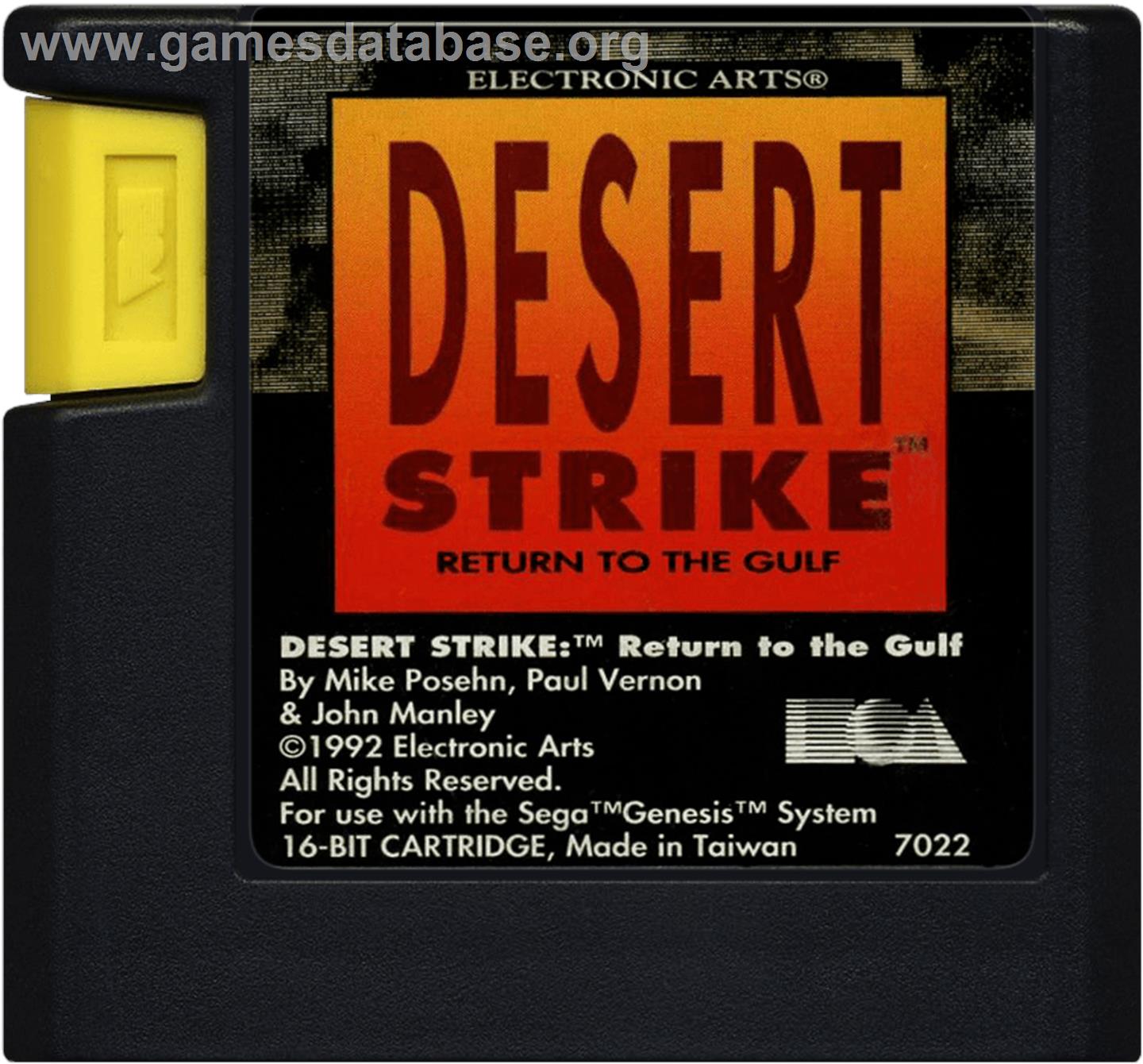Desert Strike - Return To The Gulf - Sega Genesis - Artwork - Cartridge