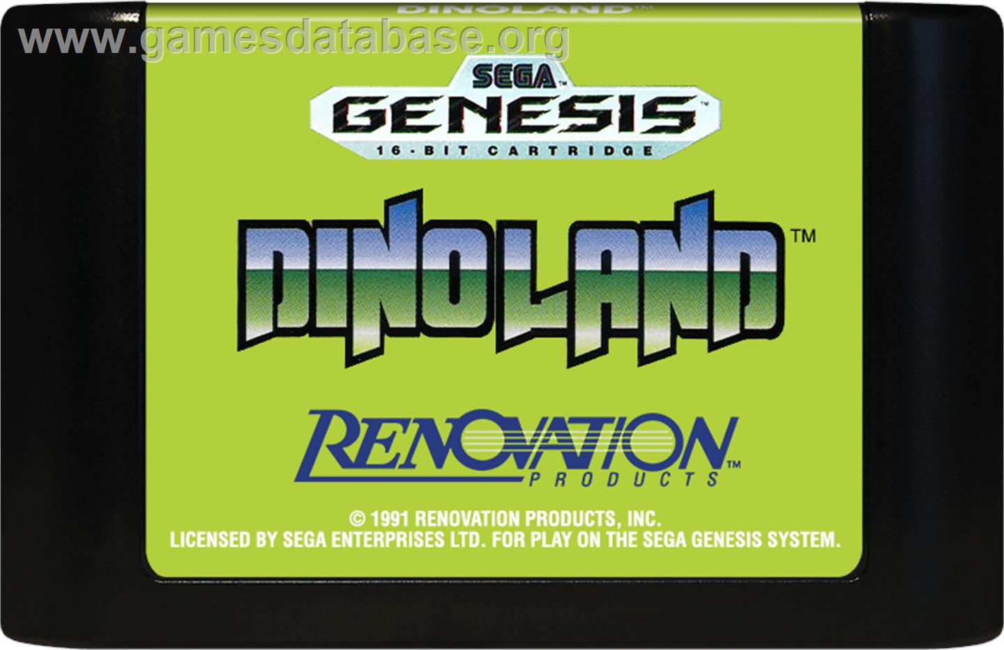 Dino Land - Sega Genesis - Artwork - Cartridge