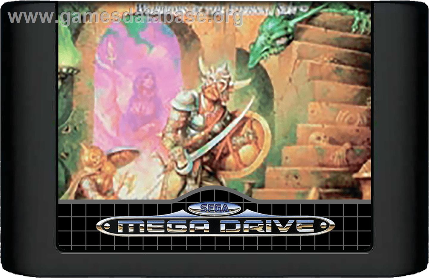 Dungeons & Dragons: Warriors of the Eternal Sun - Sega Genesis - Artwork - Cartridge