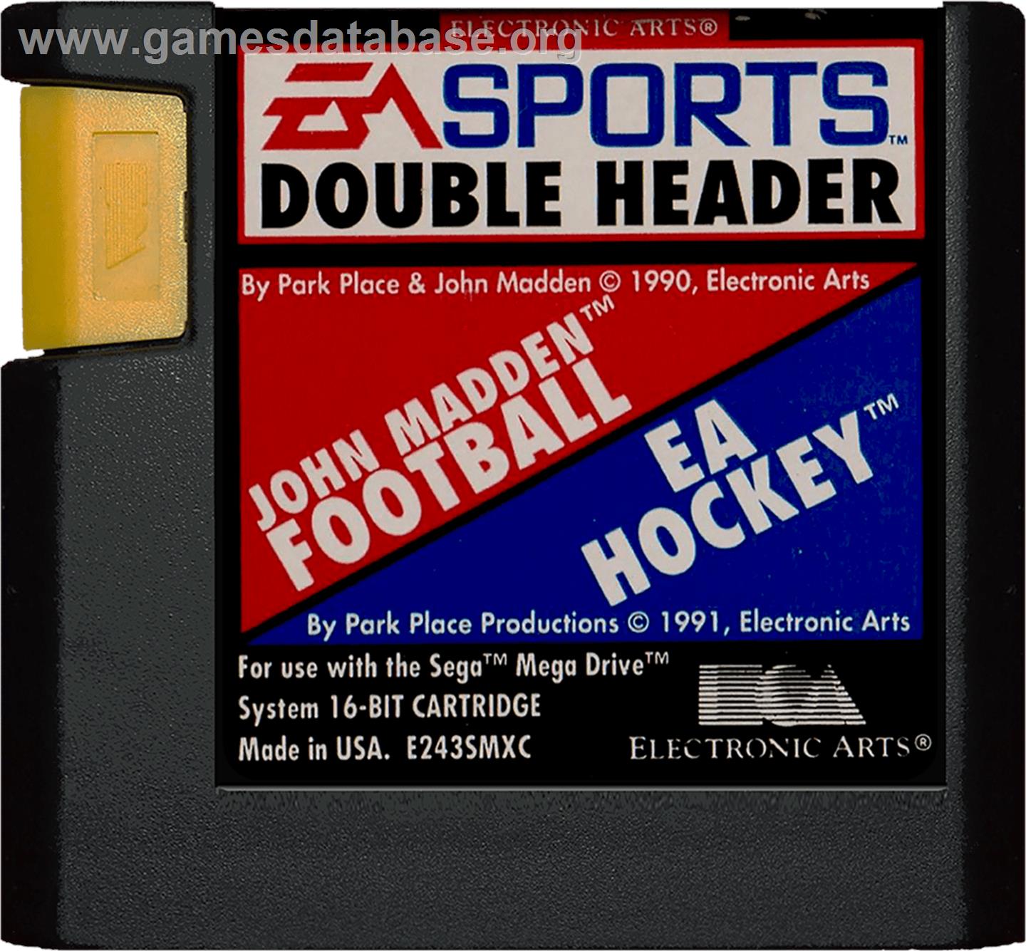 EA Sports Double Header - Sega Genesis - Artwork - Cartridge