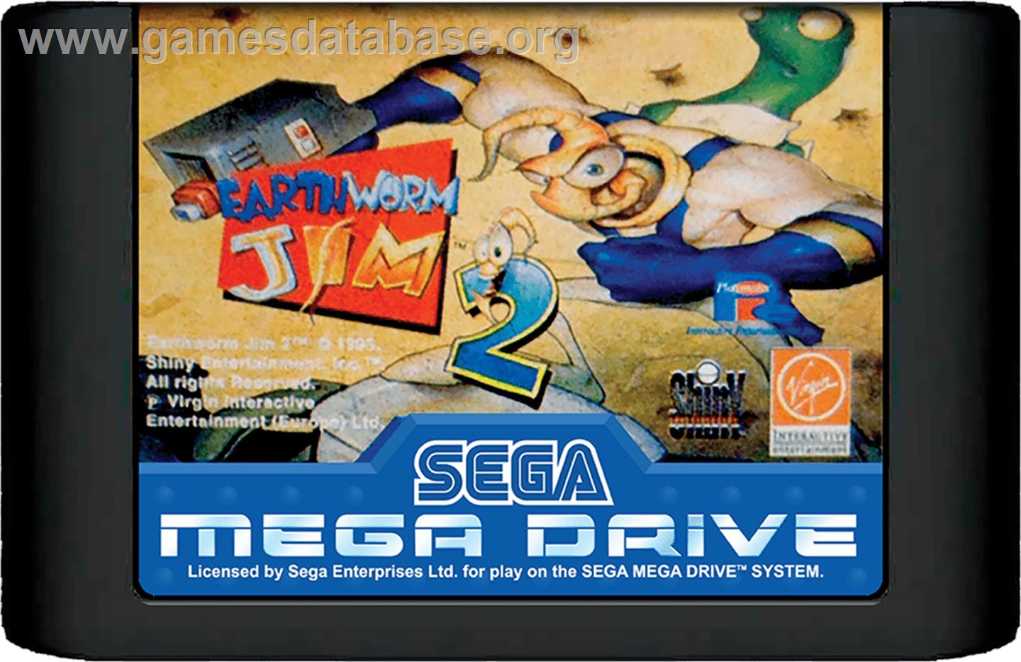 Earthworm Jim 2 - Sega Genesis - Artwork - Cartridge