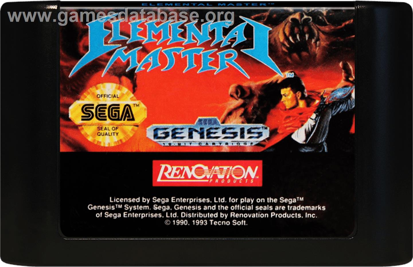 Elemental Master - Sega Genesis - Artwork - Cartridge