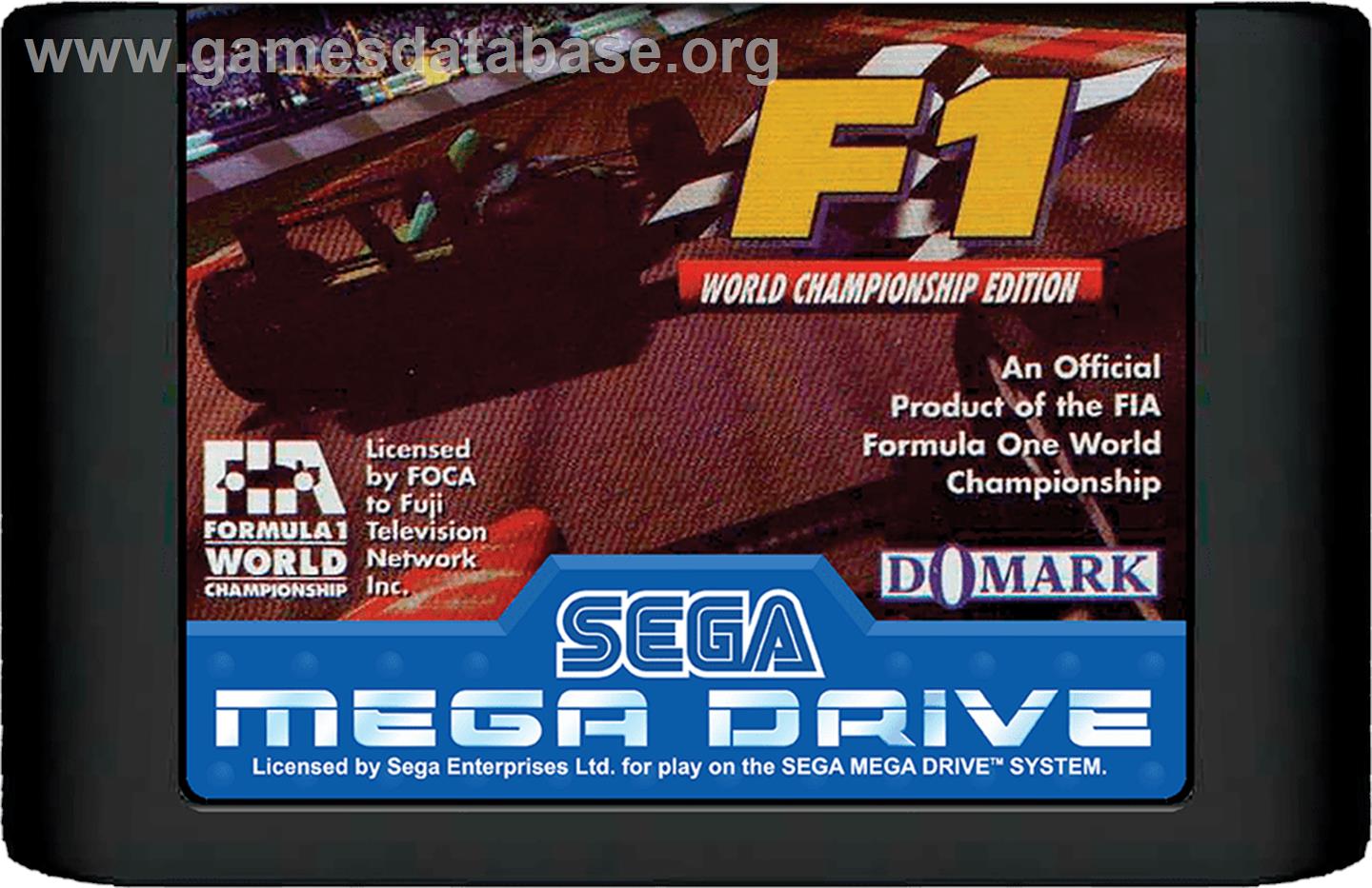 F1 World Championship Edition - Sega Genesis - Artwork - Cartridge