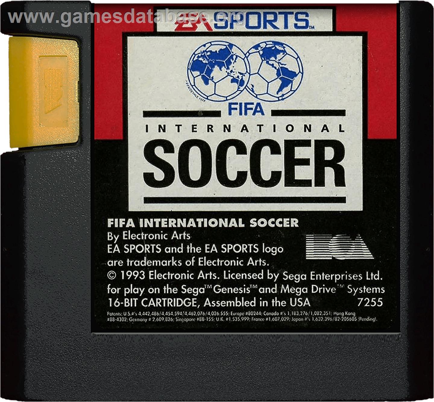 FIFA International Soccer - Sega Genesis - Artwork - Cartridge