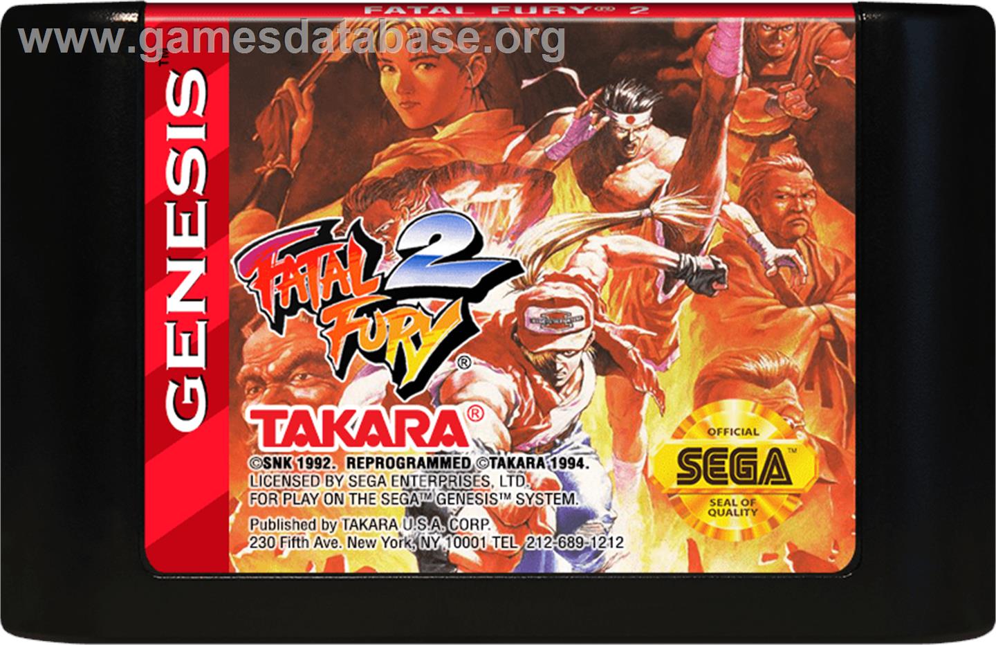 Fatal Fury 2 - Sega Genesis - Artwork - Cartridge