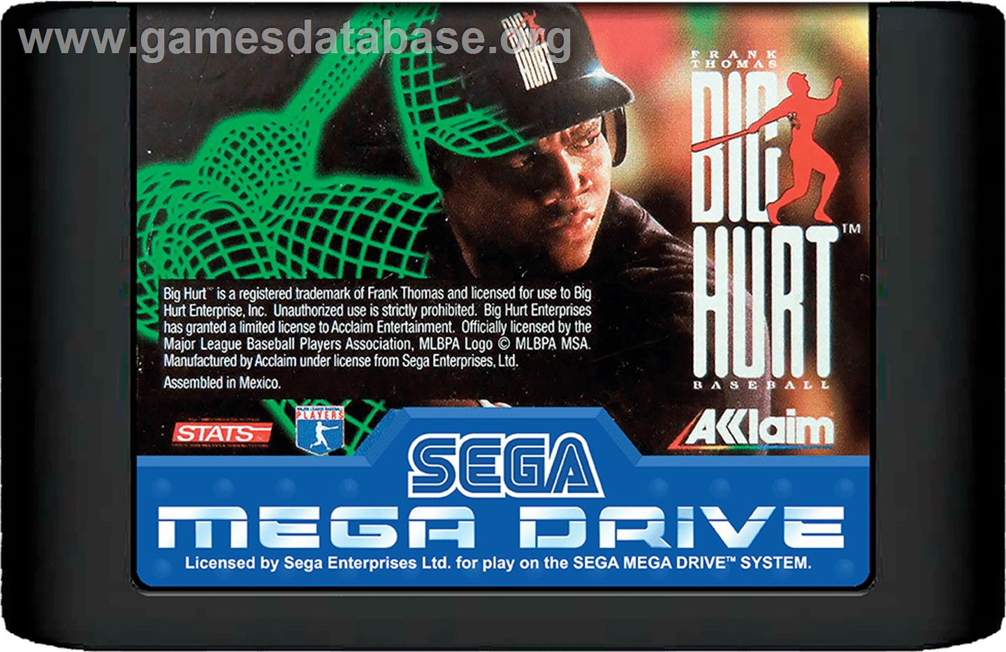 Frank Thomas Big Hurt Baseball - Sega Genesis - Artwork - Cartridge