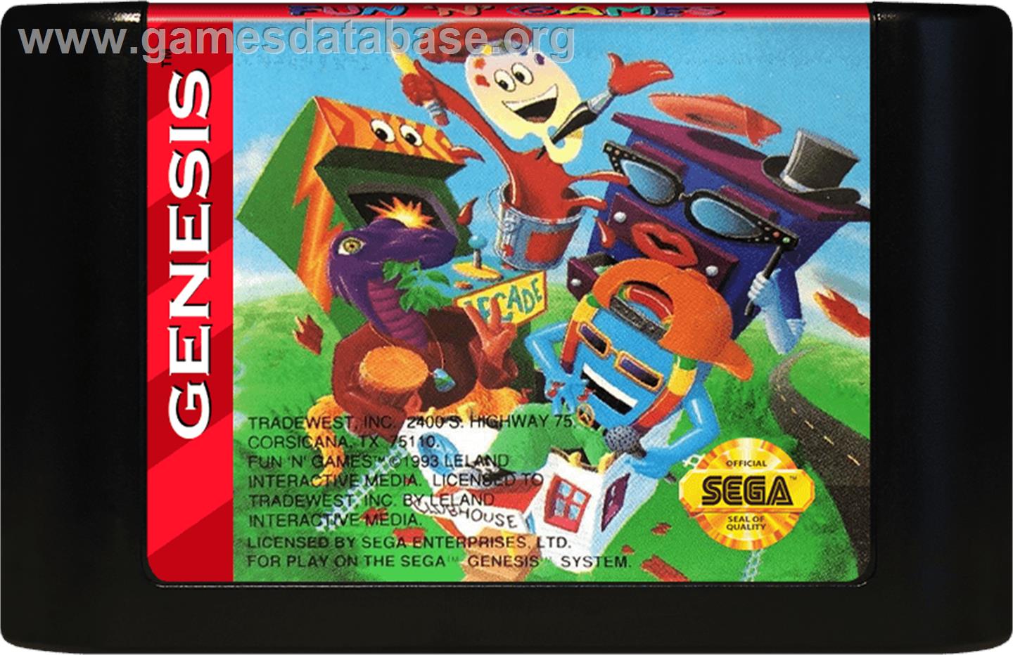 Fun 'n' Games - Sega Genesis - Artwork - Cartridge