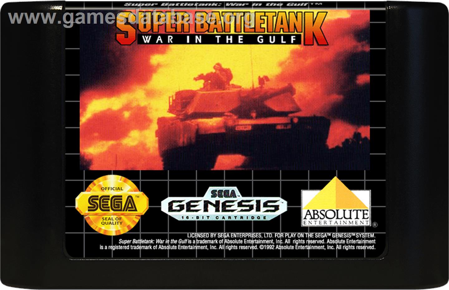 Garry Kitchen's Super Battletank - War In The Gulf - Sega Genesis - Artwork - Cartridge