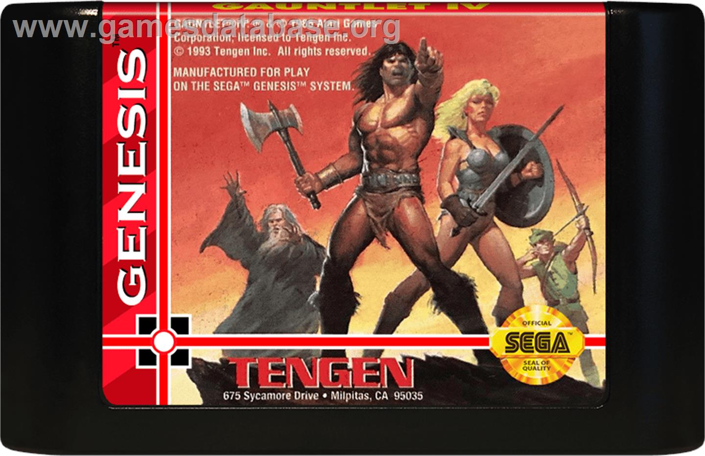 Gauntlet - Sega Genesis - Artwork - Cartridge