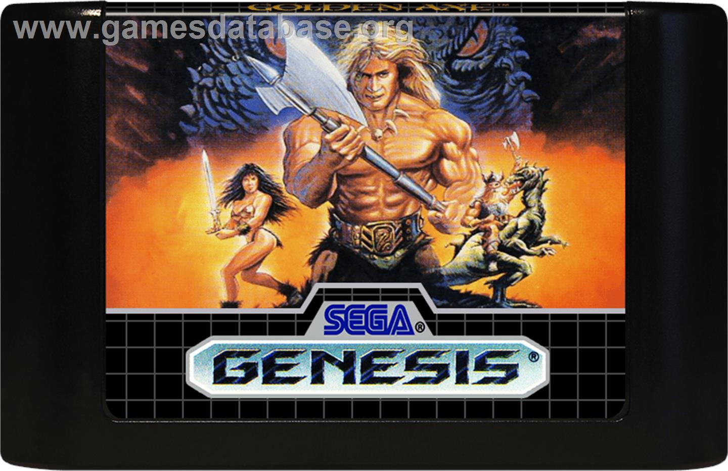 Golden Axe - Sega Genesis - Artwork - Cartridge
