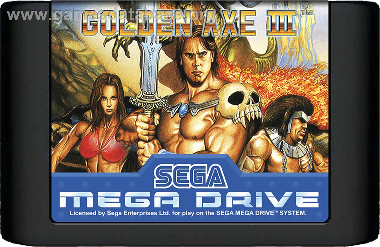 Golden Axe III - Sega Genesis - Artwork - Cartridge
