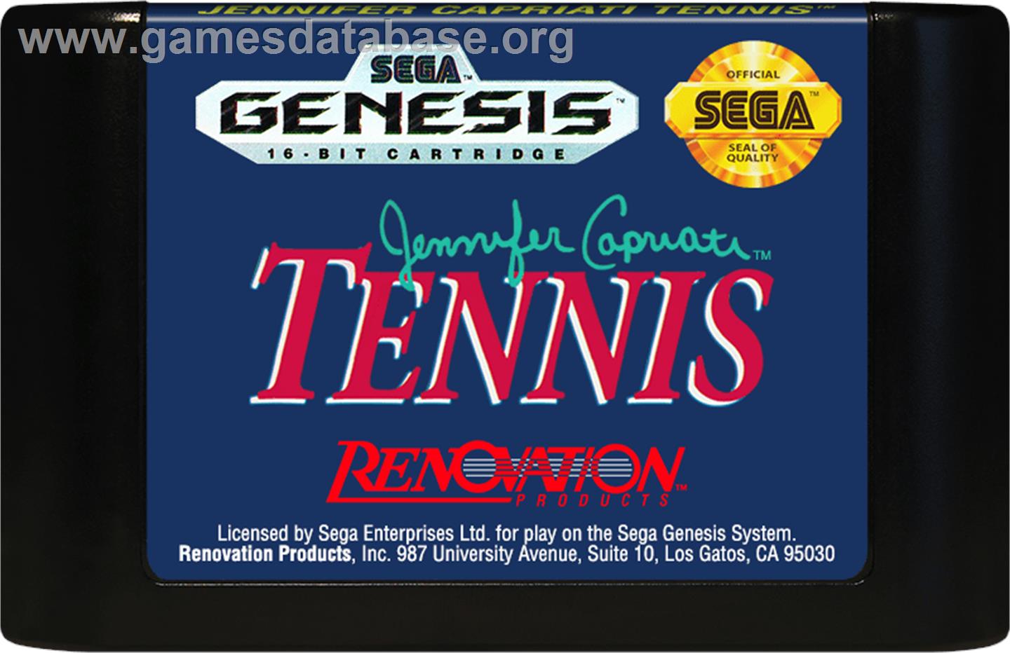 Grandslam - The Tennis Tournament '92 - Sega Genesis - Artwork - Cartridge
