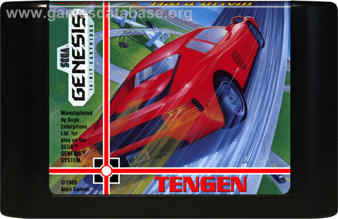 Hard Drivin' - Sega Genesis - Artwork - Cartridge