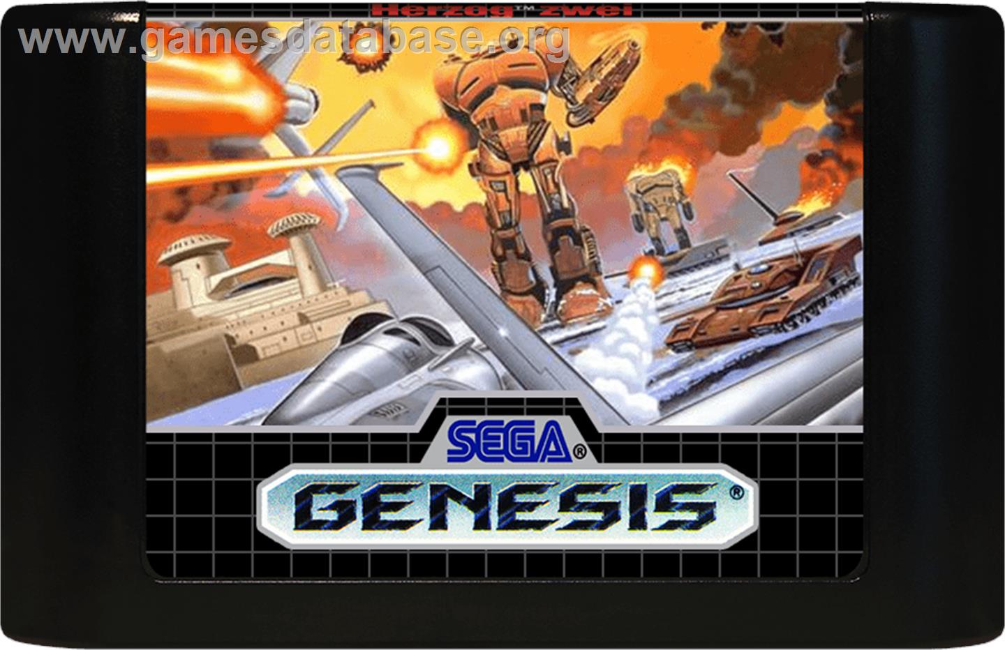 Herzog Zwei - Sega Genesis - Artwork - Cartridge