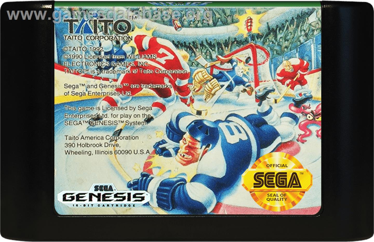 Hit the Ice - The Video Hockey League - Sega Genesis - Artwork - Cartridge