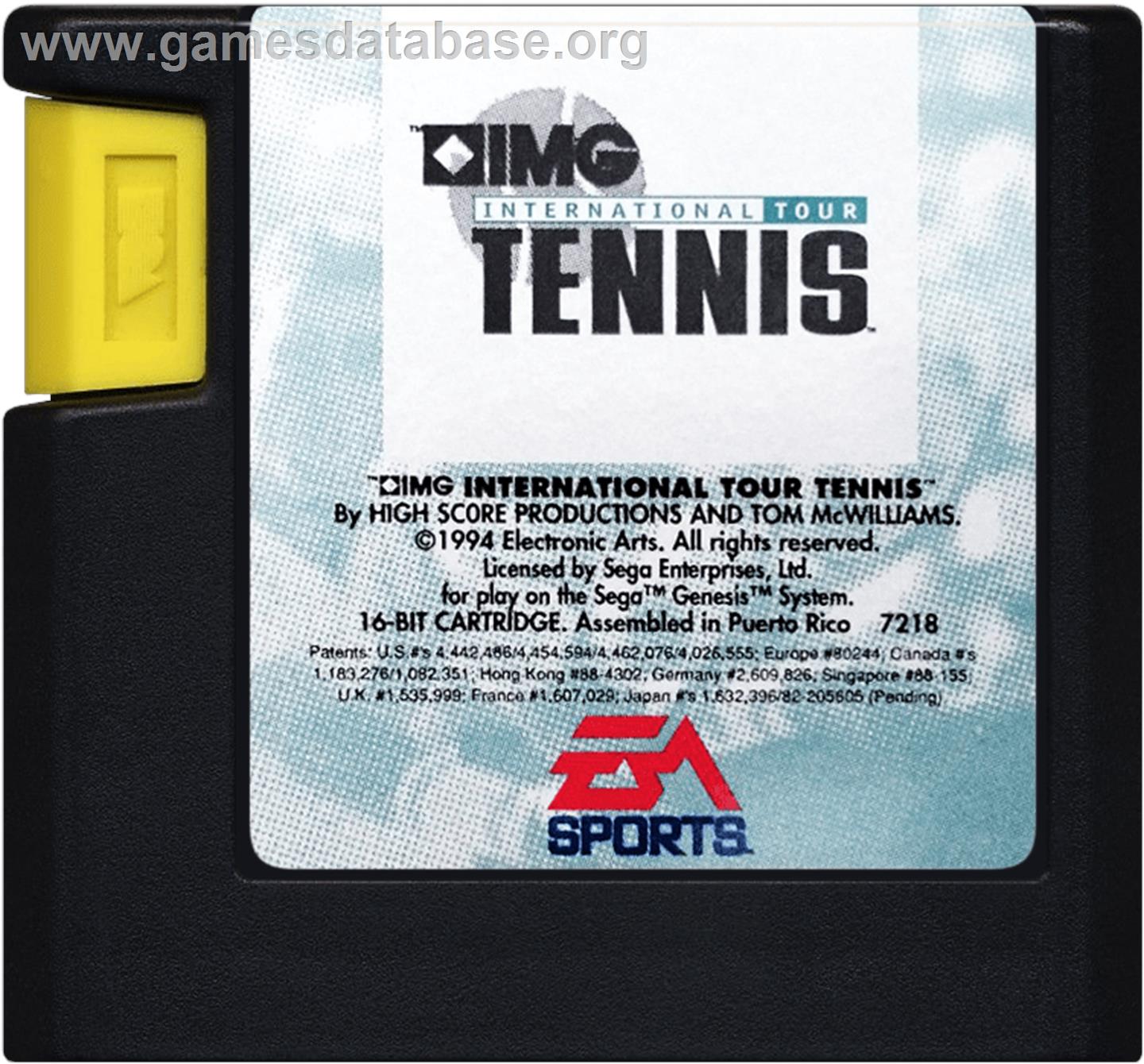 Img International Tour Tennis - Sega Genesis - Artwork - Cartridge