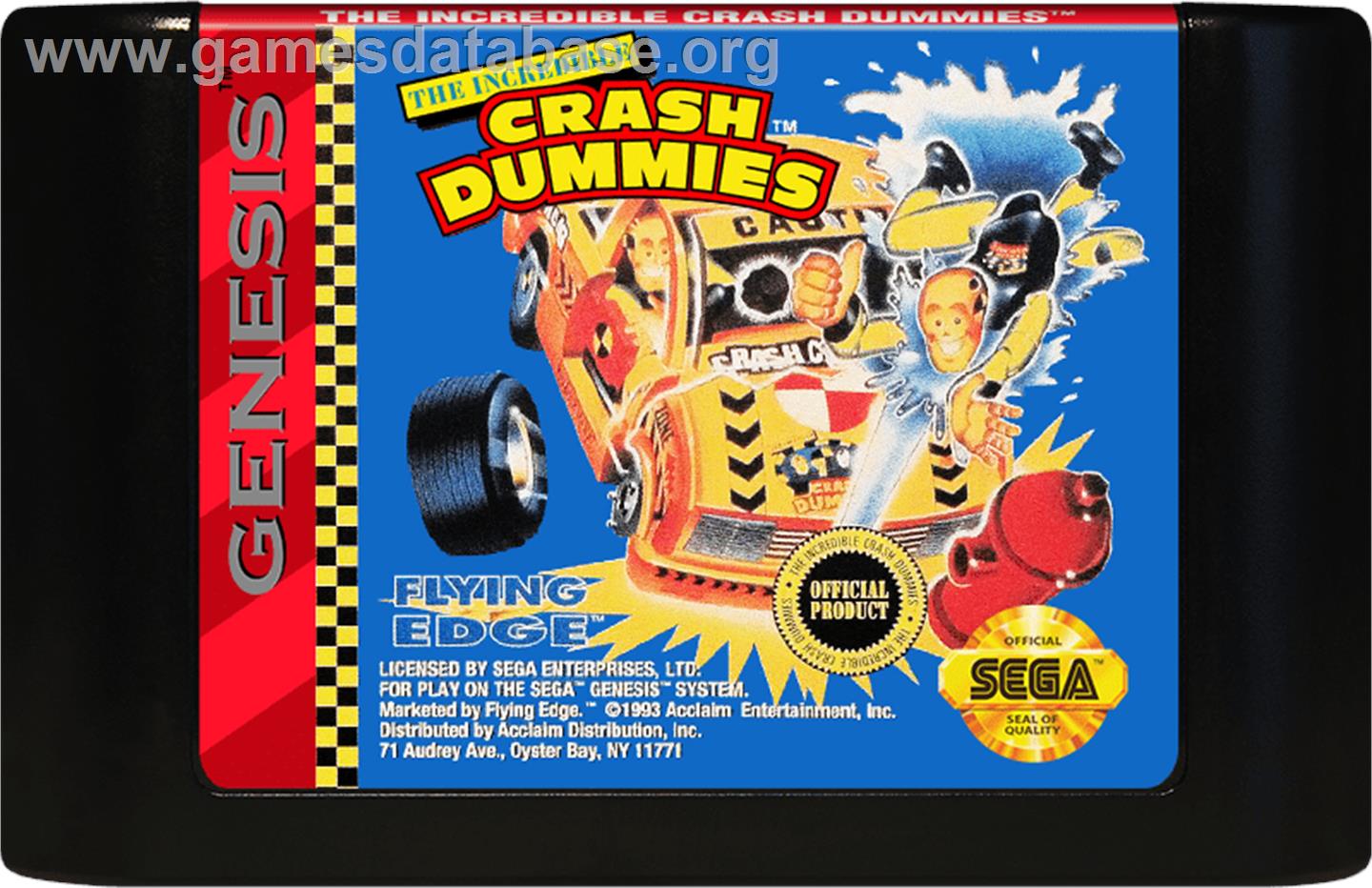 Incredible Crash Dummies, The - Sega Genesis - Artwork - Cartridge
