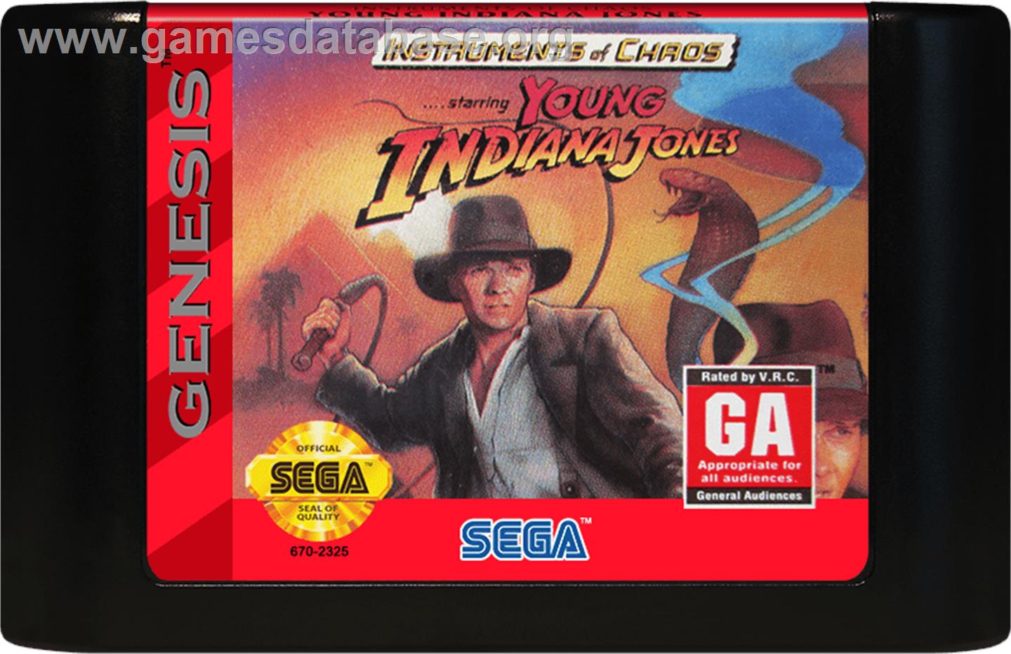 Instruments Of Chaos Starring Young Indiana Jones - Sega Genesis - Artwork - Cartridge