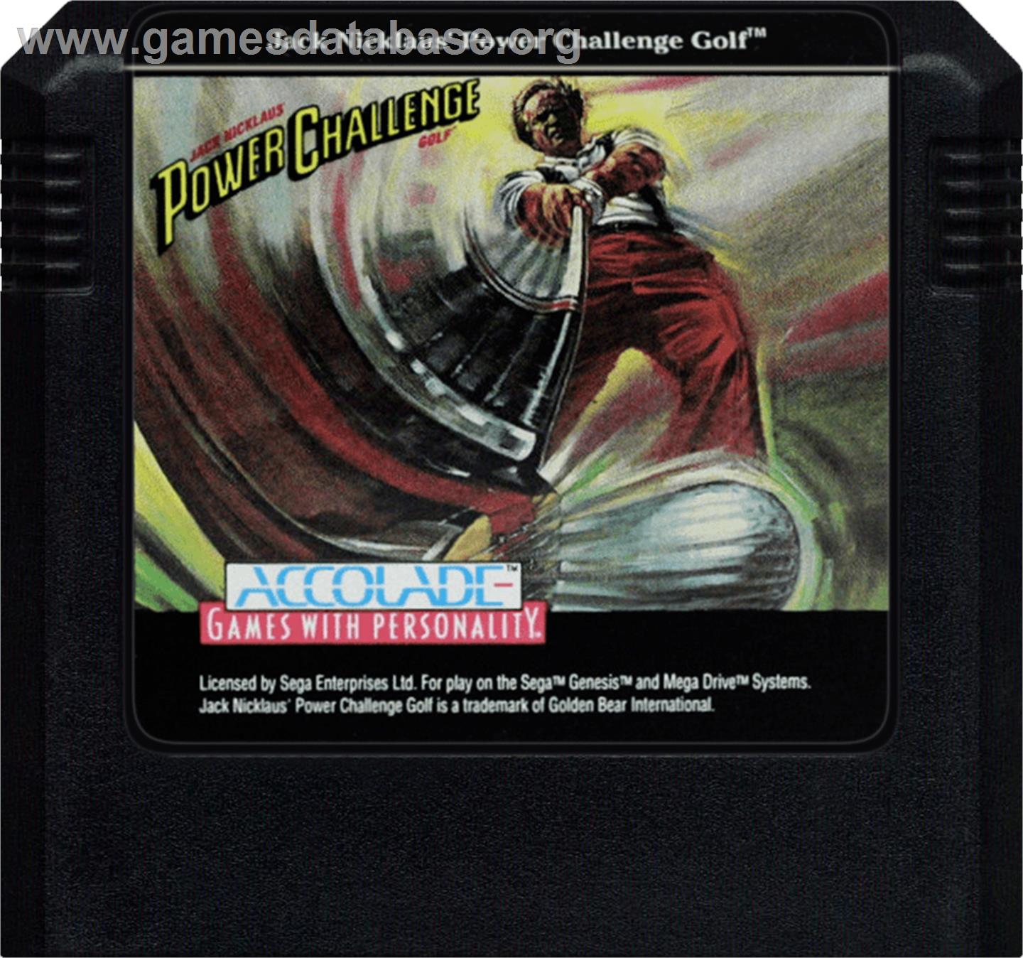 Jack Nicklaus' Power Challenge Golf - Sega Genesis - Artwork - Cartridge