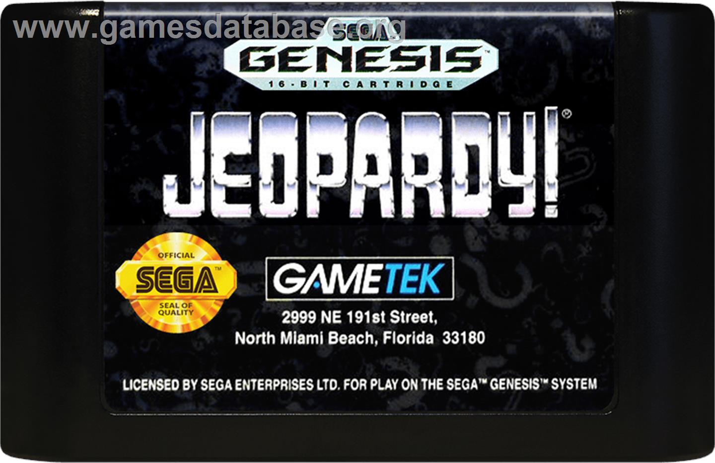 Jeopardy! - Sega Genesis - Artwork - Cartridge
