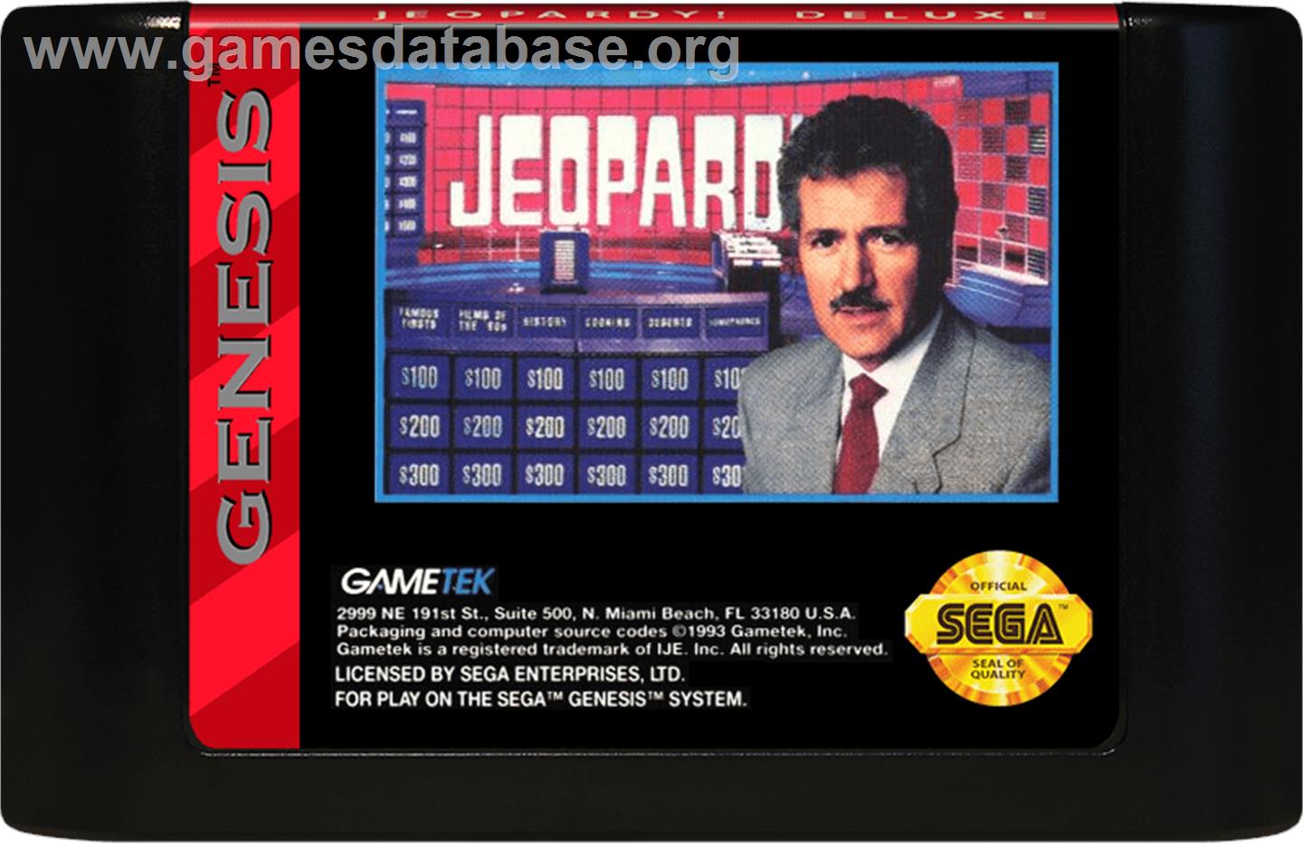 Jeopardy! - Deluxe Edition - Sega Genesis - Artwork - Cartridge