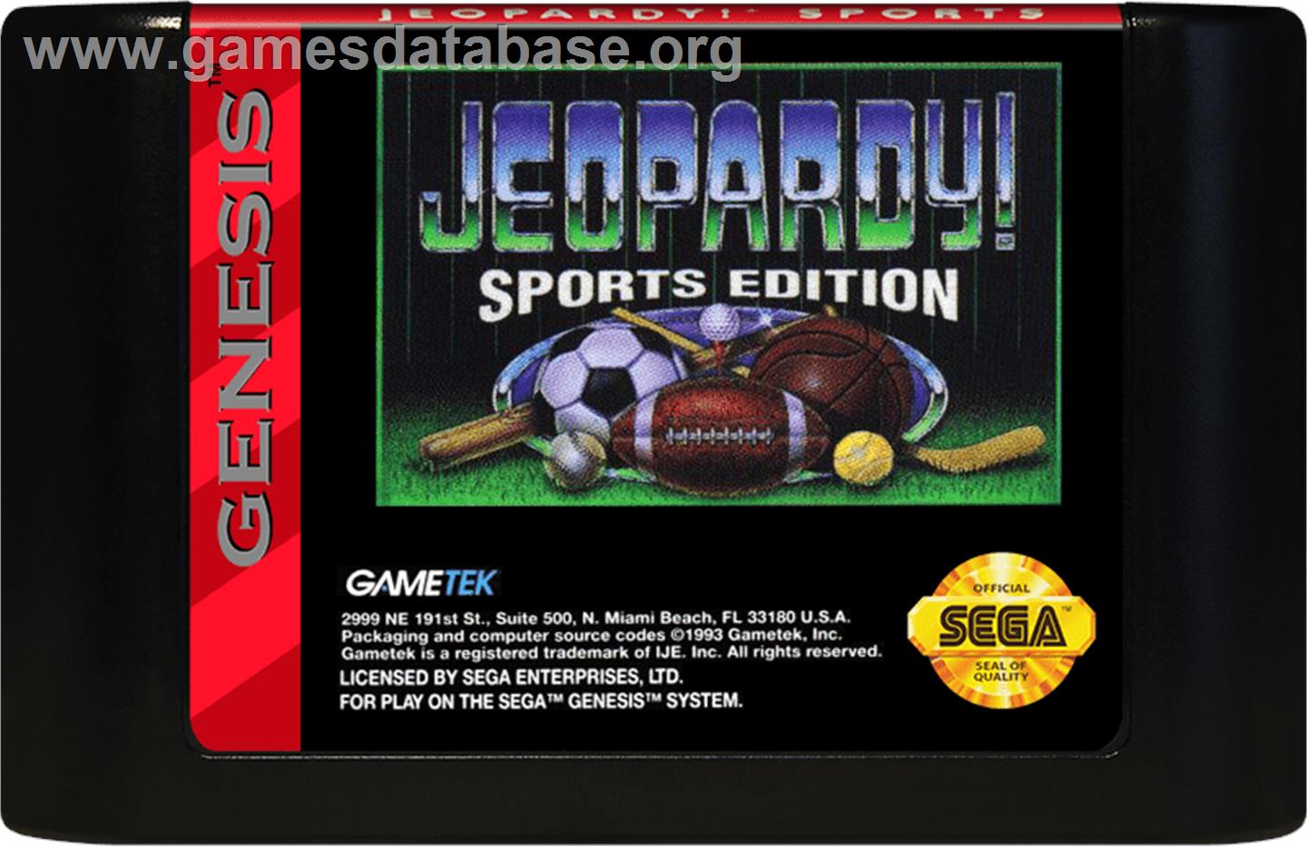 Jeopardy! Sports Edition - Sega Genesis - Artwork - Cartridge