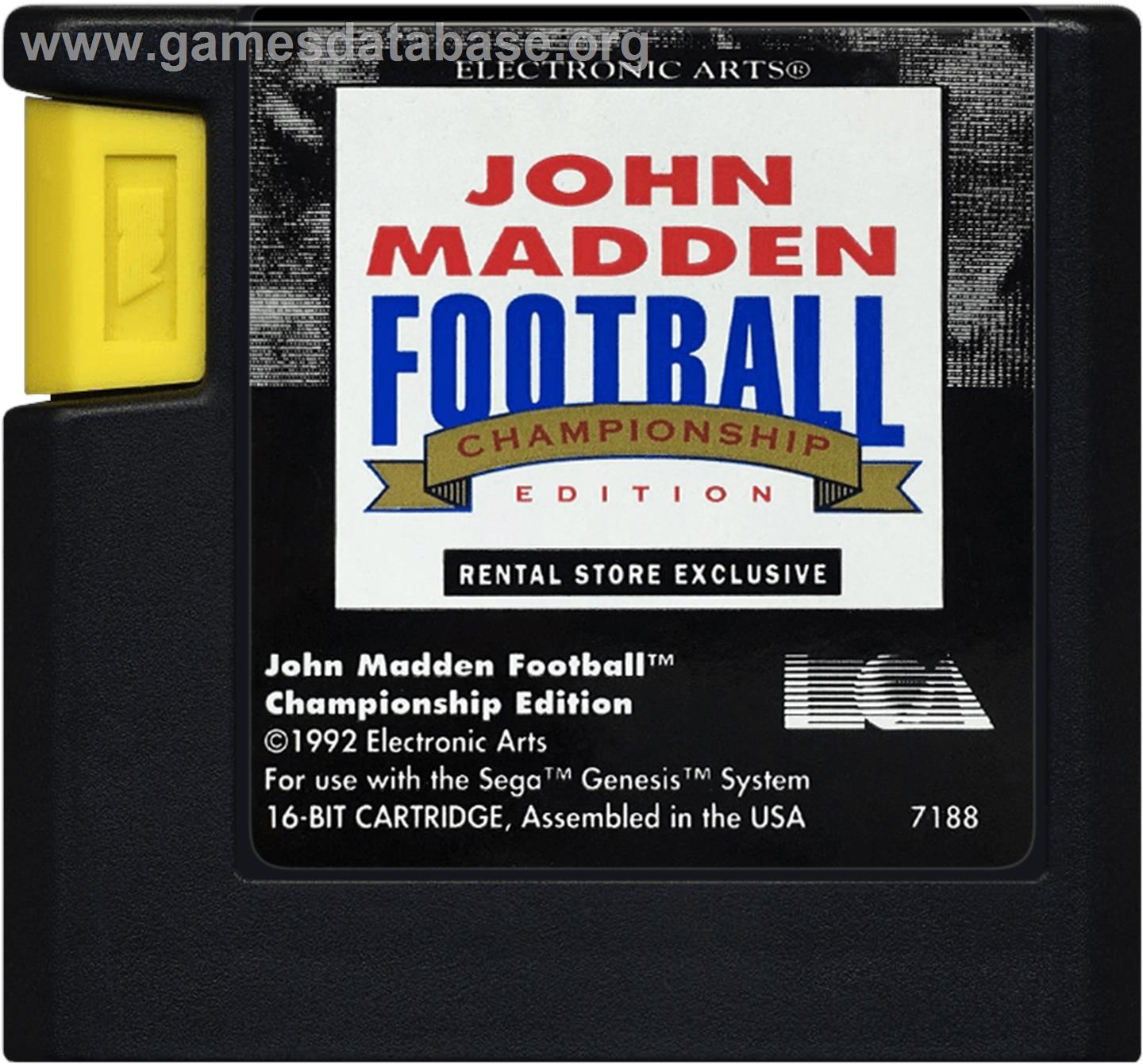 John Madden Football - Championship Edition - Sega Genesis - Artwork - Cartridge