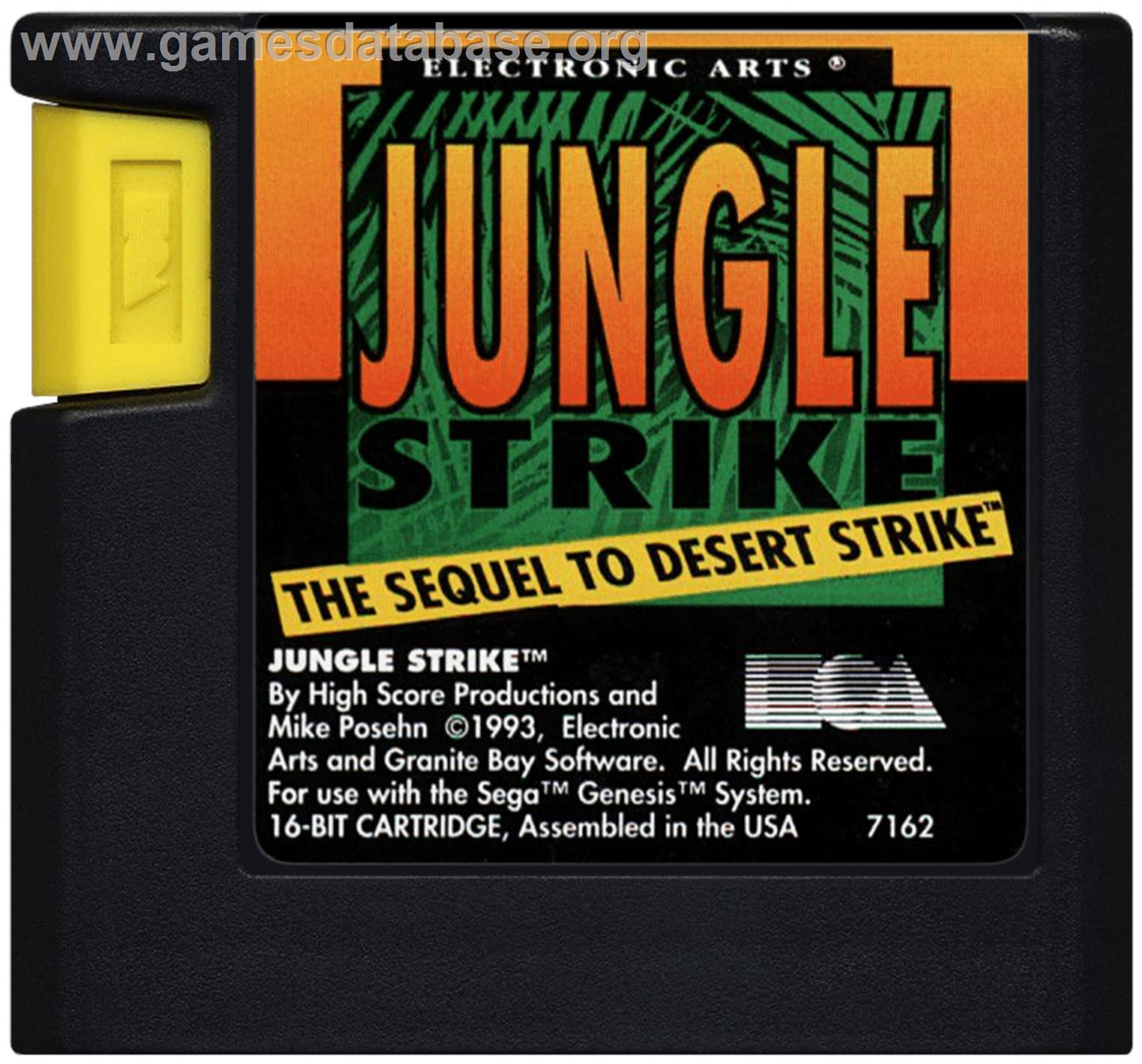 Jungle Strike - Sega Genesis - Artwork - Cartridge