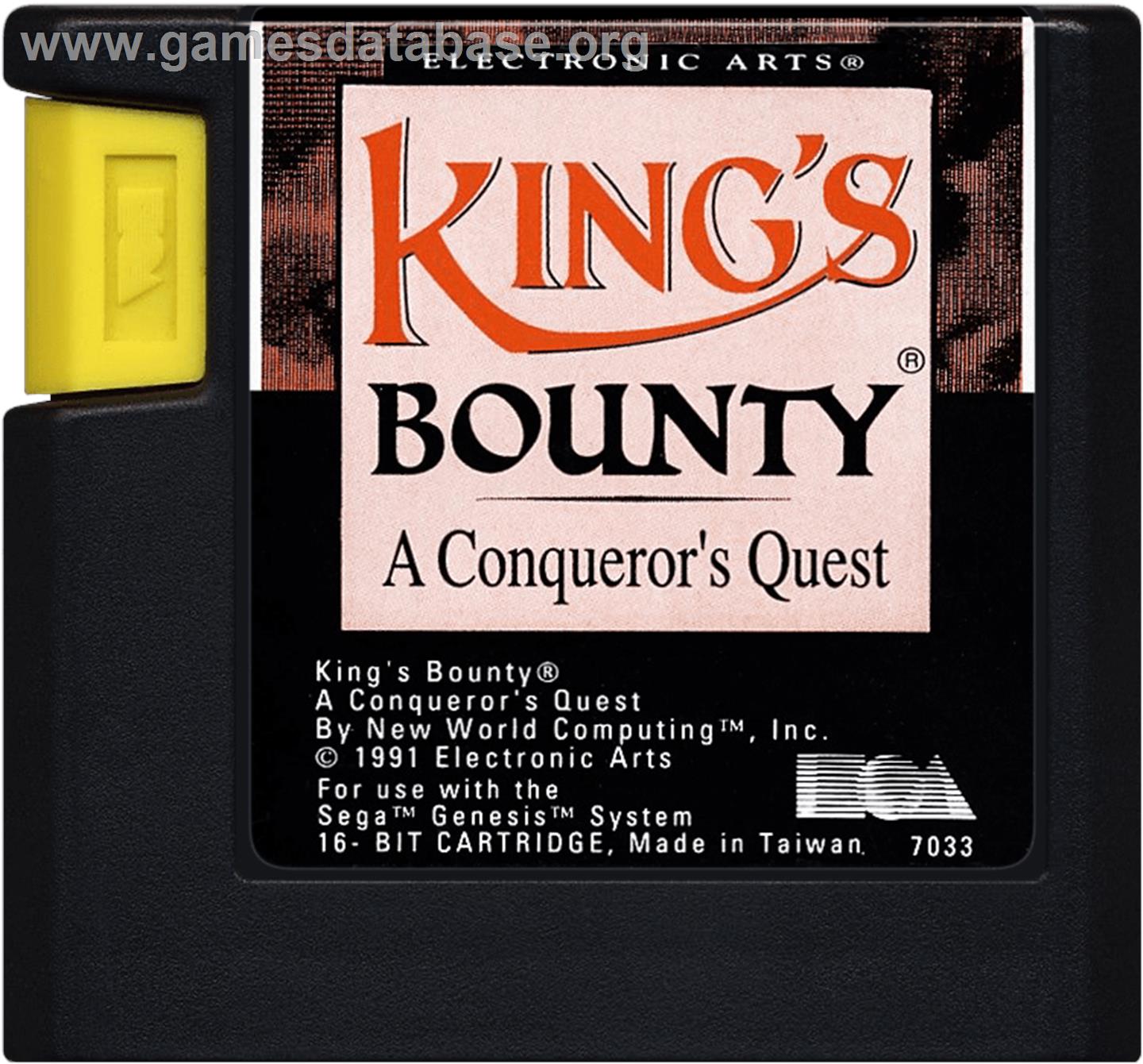 King's Bounty - The Conqueror's Quest - Sega Genesis - Artwork - Cartridge