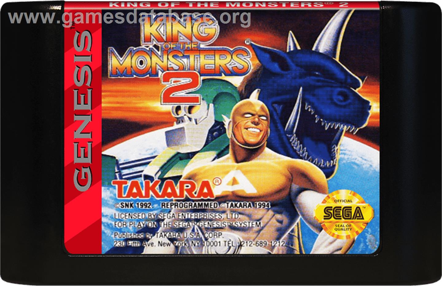 King Of The Monsters 2 - Sega Genesis - Artwork - Cartridge