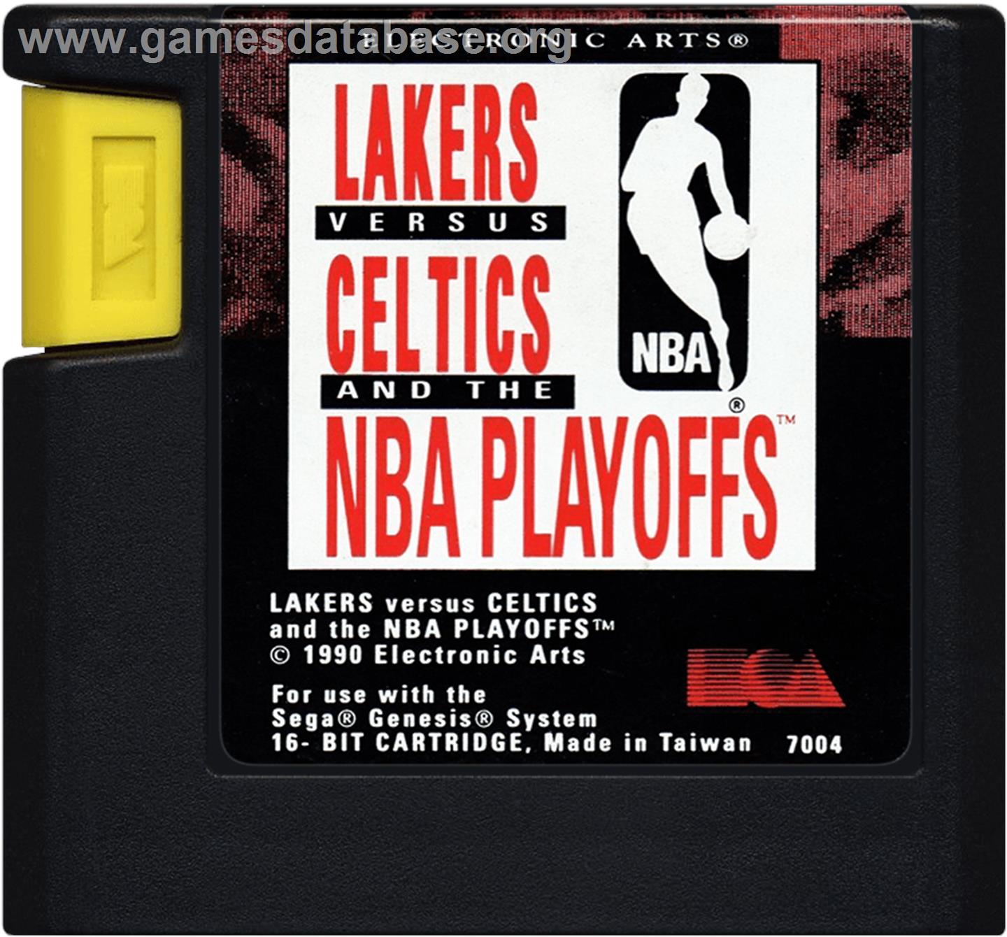 Lakers Versus Celtics And The Nba Playoffs - Sega Genesis - Artwork - Cartridge