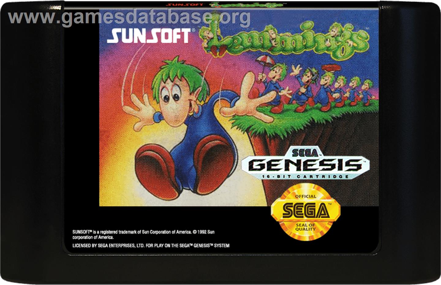 Lemmings - Sega Genesis - Artwork - Cartridge