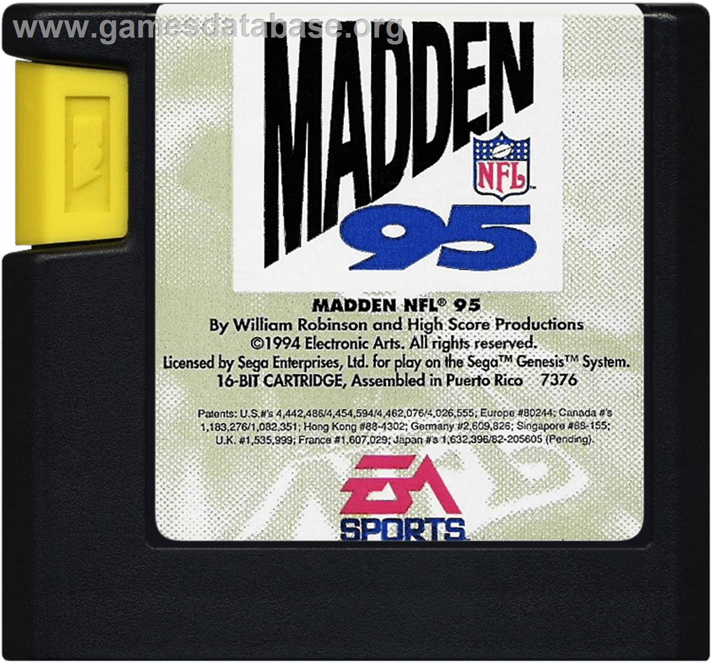 Madden Nfl 95 - Sega Genesis - Artwork - Cartridge