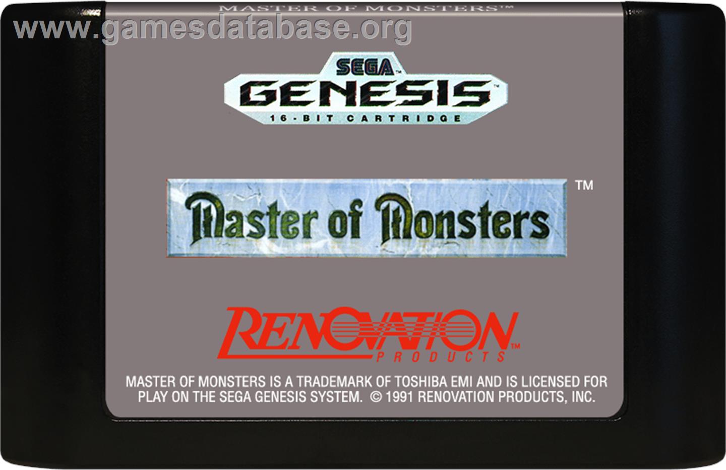 Master Of Monsters - Sega Genesis - Artwork - Cartridge