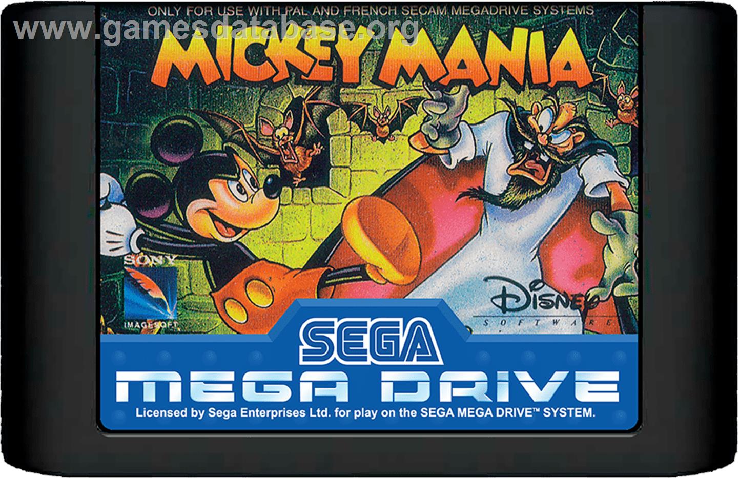 Mickey Mania - Sega Genesis - Artwork - Cartridge