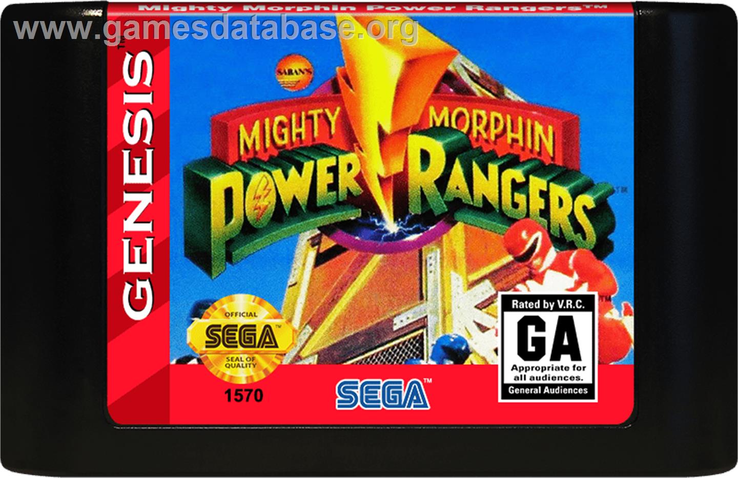 Mighty Morphin Power Rangers - The Movie - Sega Genesis - Artwork - Cartridge