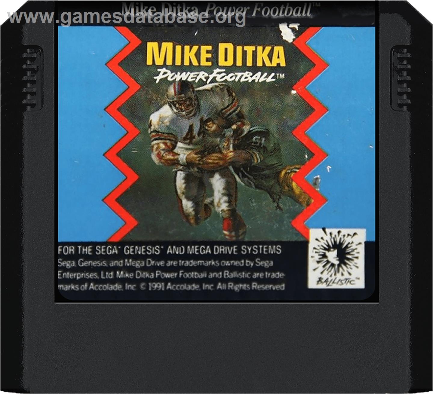 Mike Ditka Power Football - Sega Genesis - Artwork - Cartridge