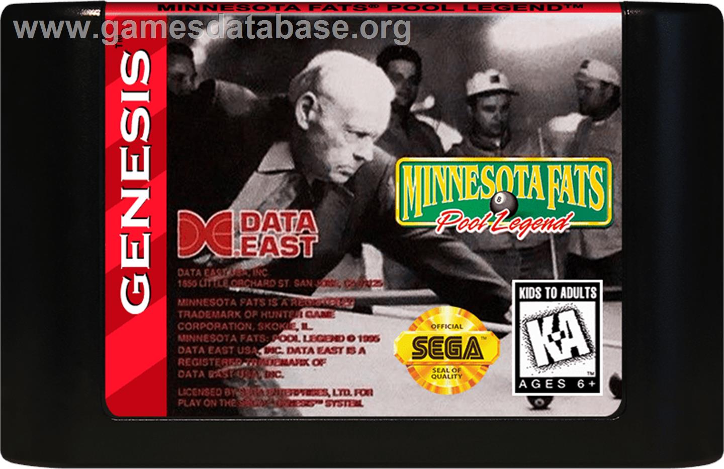 Minnesota Fats - Pool Legend - Sega Genesis - Artwork - Cartridge