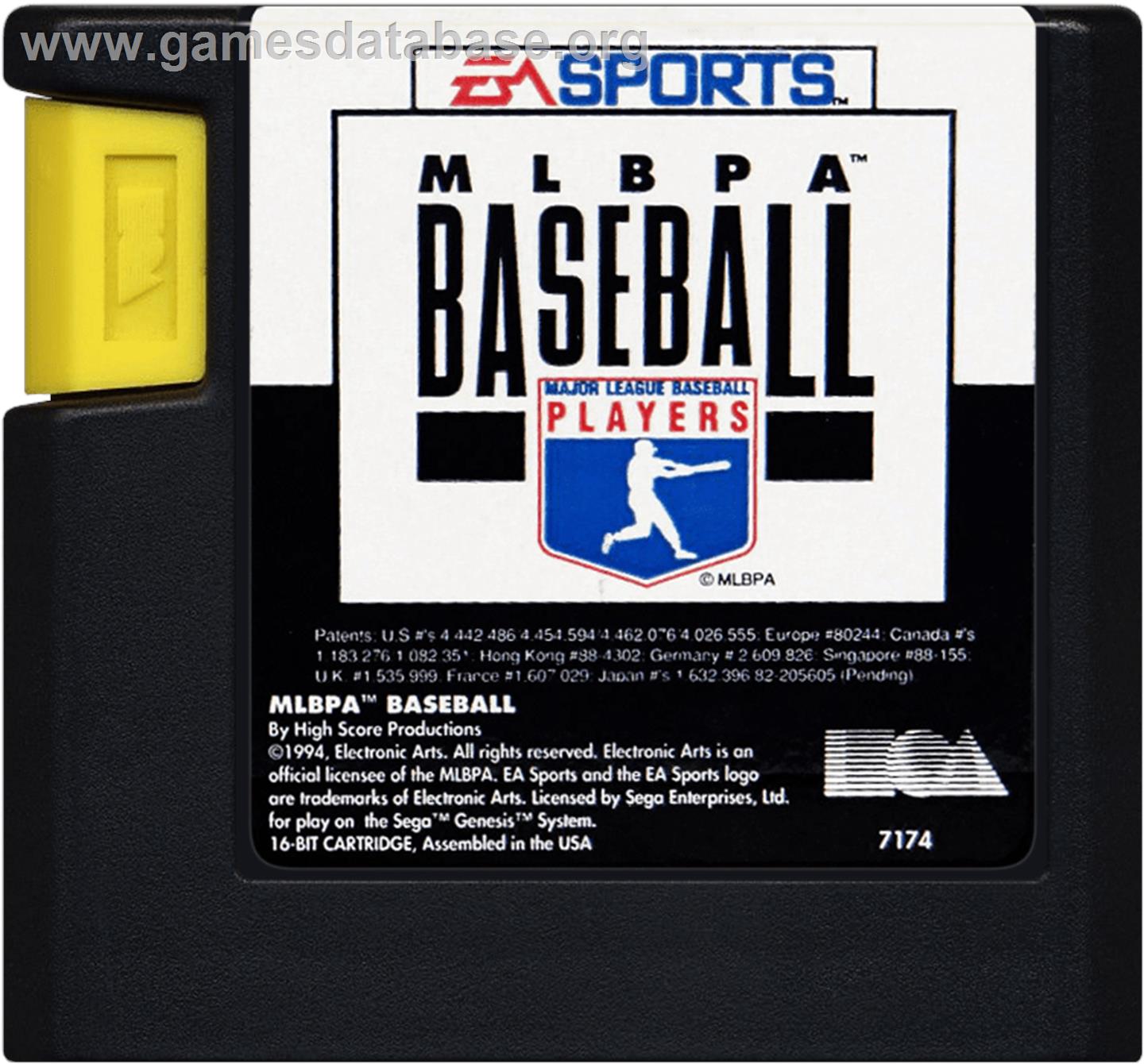 Mlbpa Baseball - Sega Genesis - Artwork - Cartridge